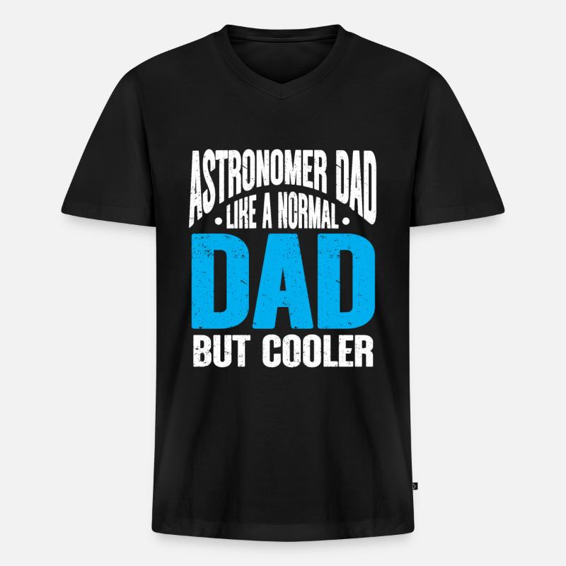 Astronom Geschenk Astrologie Teleskop Astronomie - Männer Premium Bio T-Shirt mit V-Ausschnitt - Schwarz