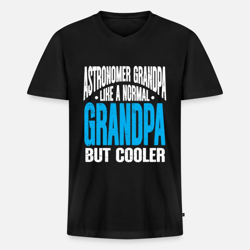 Astronom Geschenk Astrologie Teleskop Astronomie - Männer Premium Bio T-Shirt mit V-Ausschnitt - Schwarz