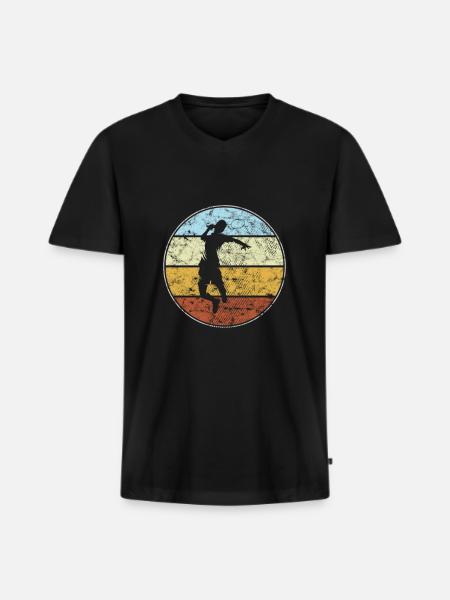 Tennis Rétro - T-shirt encolure en V Premium bio Homme - noir