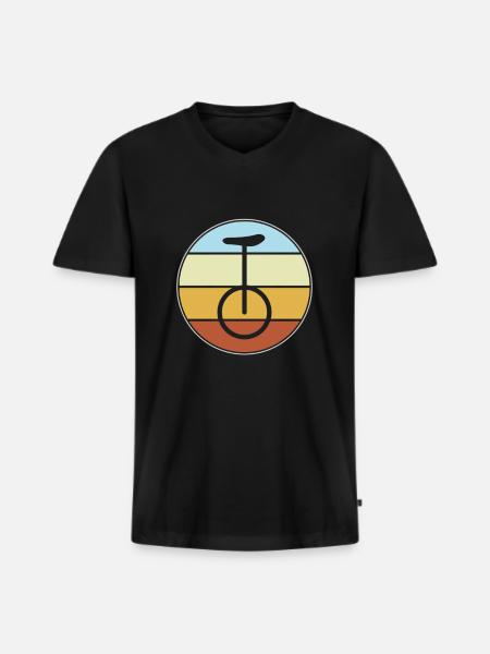 Rétro monocycle - T-shirt encolure en V Premium bio Homme - noir