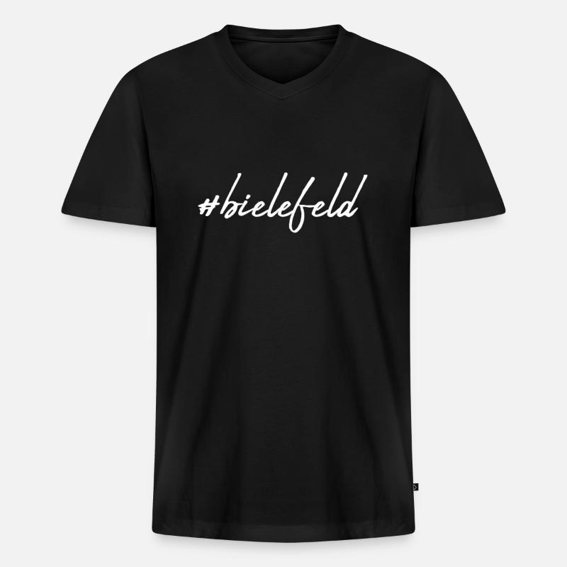 Bielefeld - Männer Premium Bio T-Shirt mit V-Ausschnitt - Schwarz