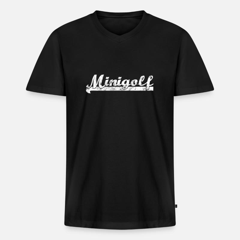 Minigolf - Männer Premium Bio T-Shirt mit V-Ausschnitt - Schwarz