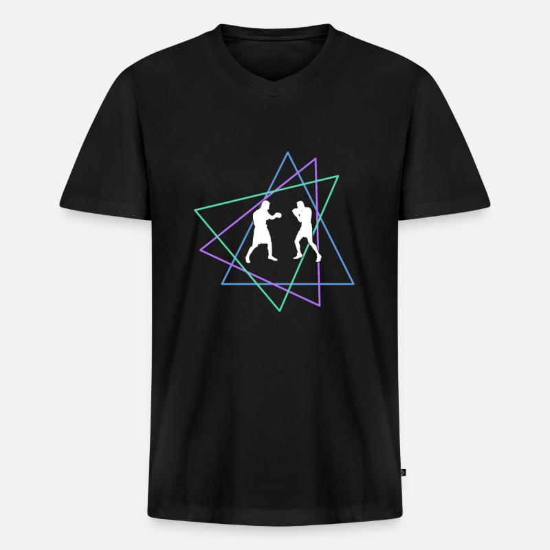 Boxen - Männer Premium Bio T-Shirt mit V-Ausschnitt - Schwarz