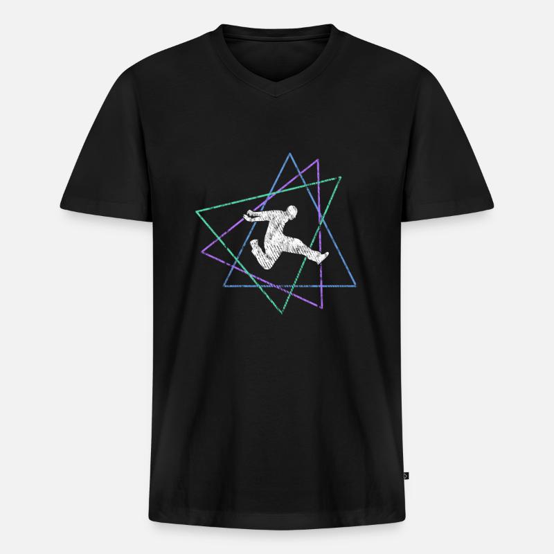 Parkour - Männer Premium Bio T-Shirt mit V-Ausschnitt - Schwarz