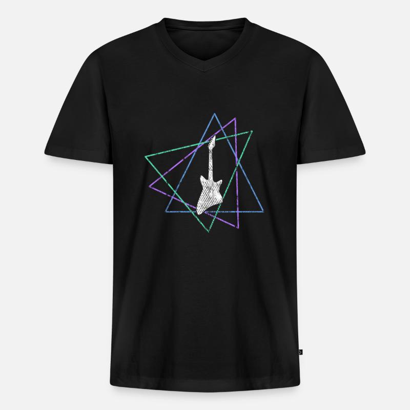 Rock - Männer Premium Bio T-Shirt mit V-Ausschnitt - Schwarz