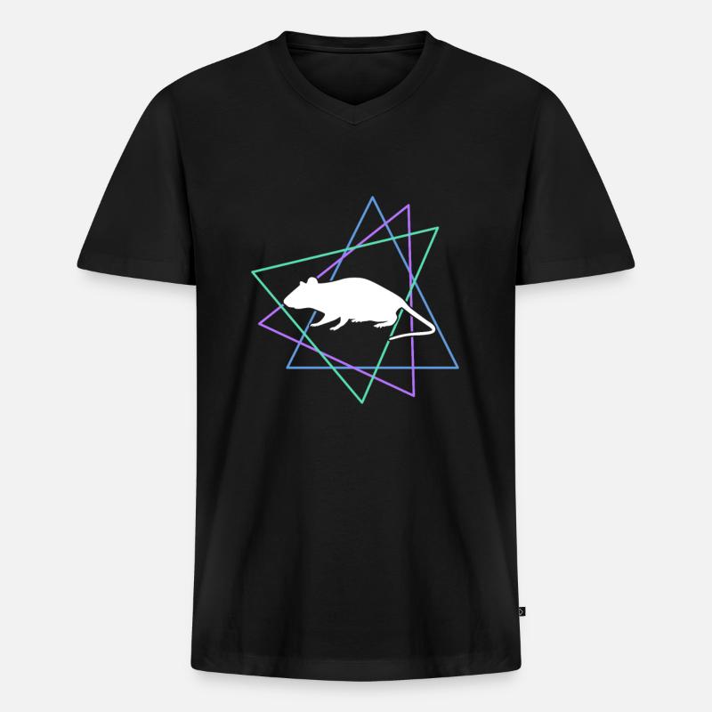 Maus - Männer Premium Bio T-Shirt mit V-Ausschnitt - Schwarz