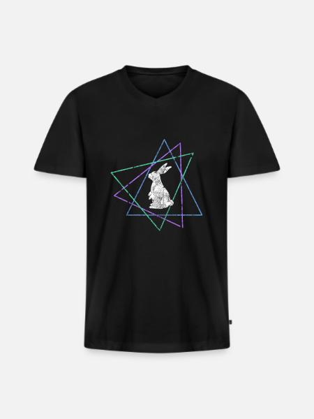 Hare - Men's Premium Organic T-shirt with V-neck - black