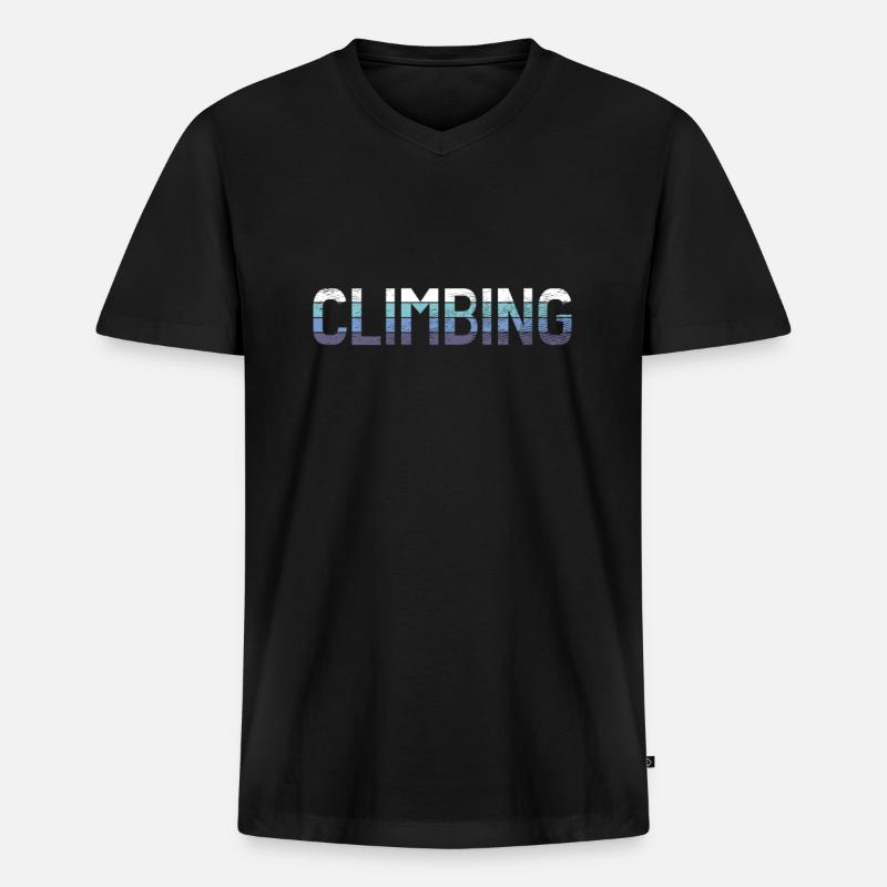 Klettern - Männer Premium Bio T-Shirt mit V-Ausschnitt - Schwarz