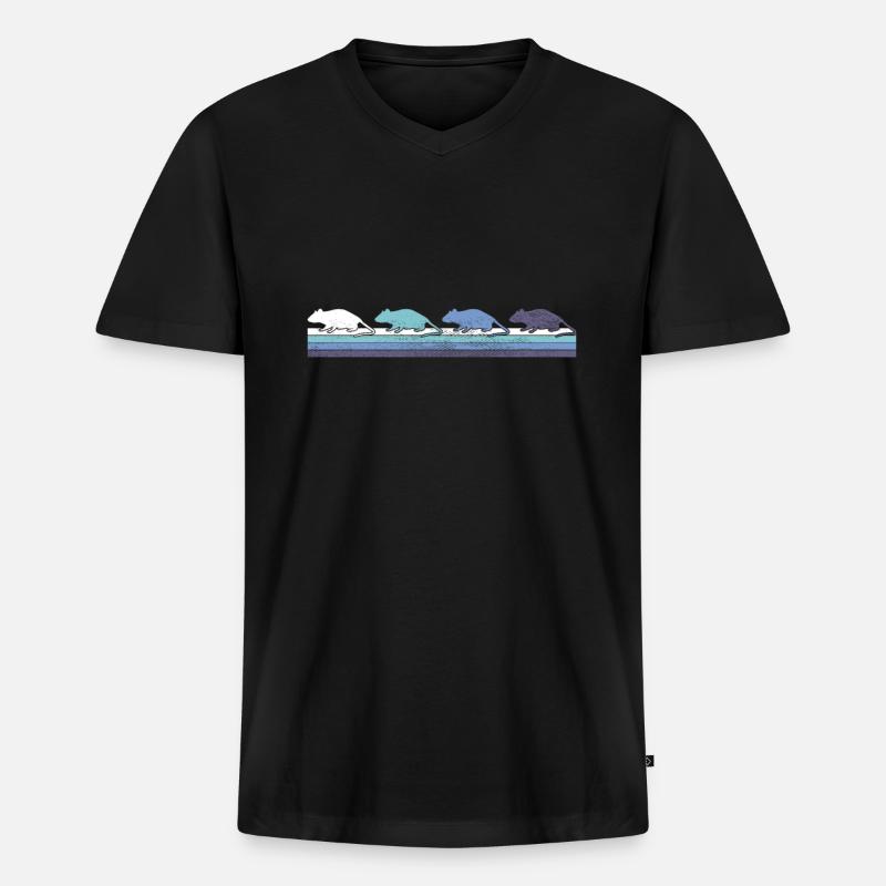 Maus - Männer Premium Bio T-Shirt mit V-Ausschnitt - Schwarz