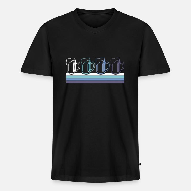 Bier - Männer Premium Bio T-Shirt mit V-Ausschnitt - Schwarz