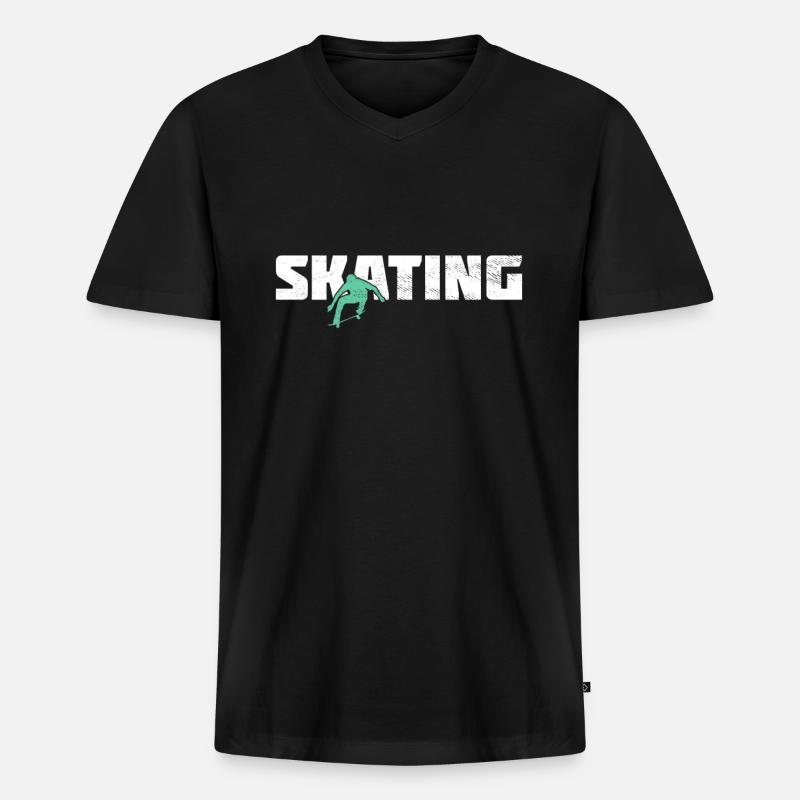 Skating - Männer Premium Bio T-Shirt mit V-Ausschnitt - Schwarz