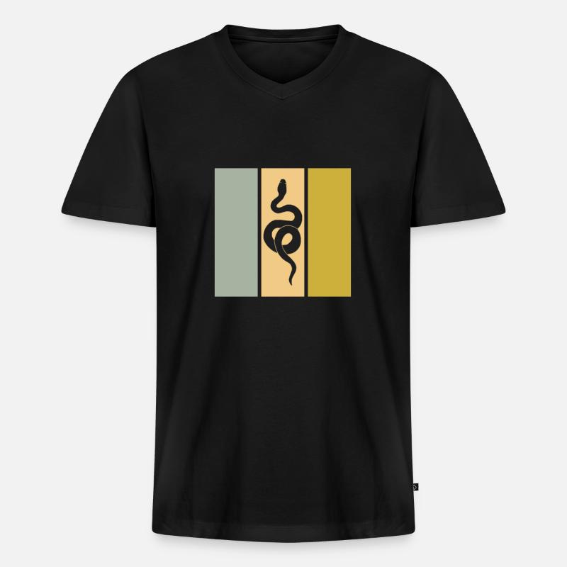 Schlange - Männer Premium Bio T-Shirt mit V-Ausschnitt - Schwarz