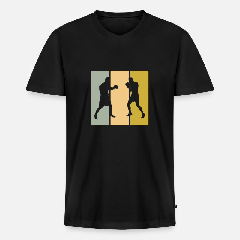 Boxen - Männer Premium Bio T-Shirt mit V-Ausschnitt - Schwarz