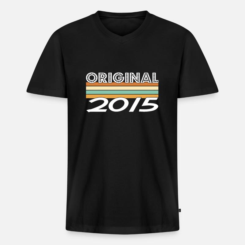 Limited Edition 2015 - Männer Premium Bio T-Shirt mit V-Ausschnitt - Schwarz
