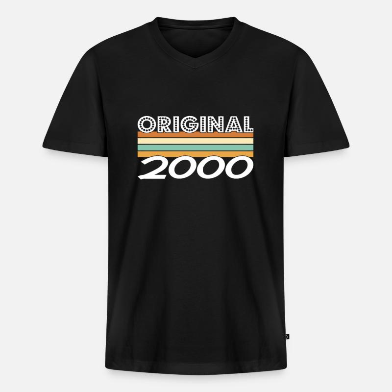 Original 2000 - Männer Premium Bio T-Shirt mit V-Ausschnitt - Schwarz