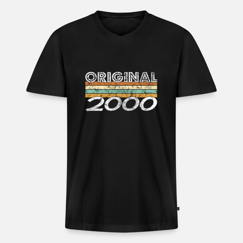 Original 2000 - Männer Premium Bio T-Shirt mit V-Ausschnitt - Schwarz