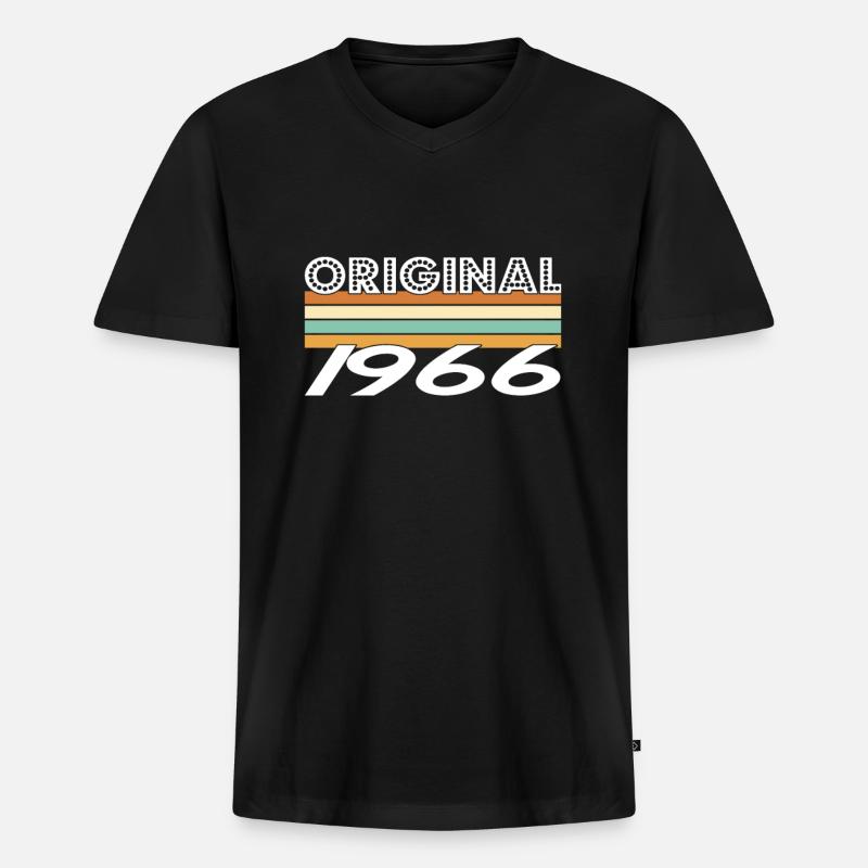 Original 1966 - Männer Premium Bio T-Shirt mit V-Ausschnitt - Schwarz
