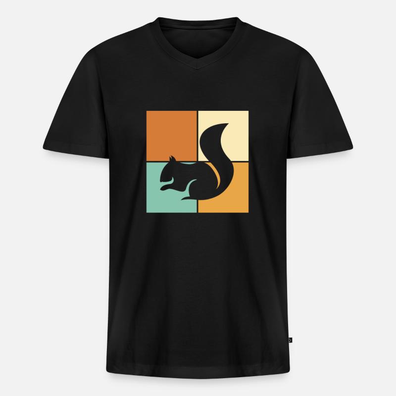 Eichhörnchen - Männer Premium Bio T-Shirt mit V-Ausschnitt - Schwarz