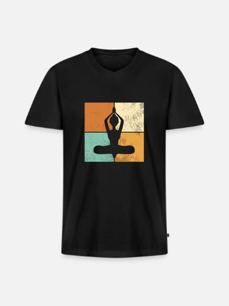 Méditation - T-shirt encolure en V Premium bio Homme - noir