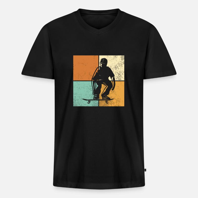 Skate - Männer Premium Bio T-Shirt mit V-Ausschnitt - Schwarz