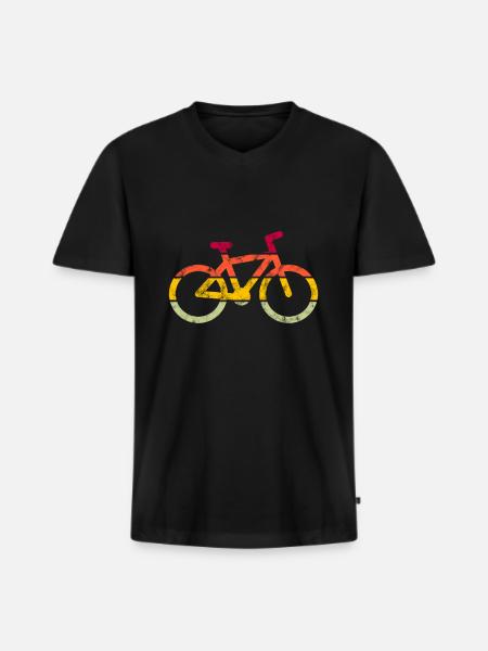 Vélo Rétro - T-shirt encolure en V Premium bio Homme - noir