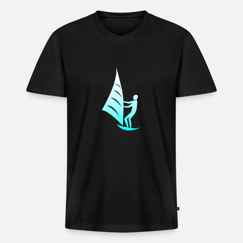 kiteboarder - Männer Premium Bio T-Shirt mit V-Ausschnitt - Schwarz