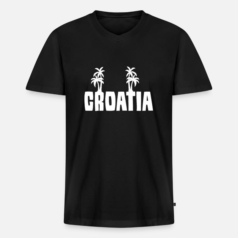 Kroatien Urlaub - Männer Premium Bio T-Shirt mit V-Ausschnitt - Schwarz