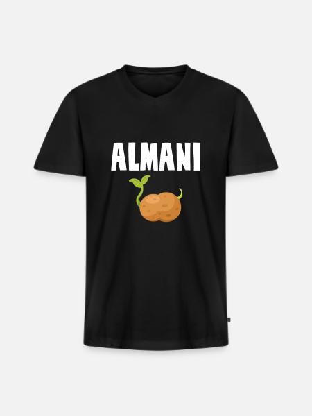 Alman Almani Potato - Men's Premium Organic T-shirt with V-neck - black