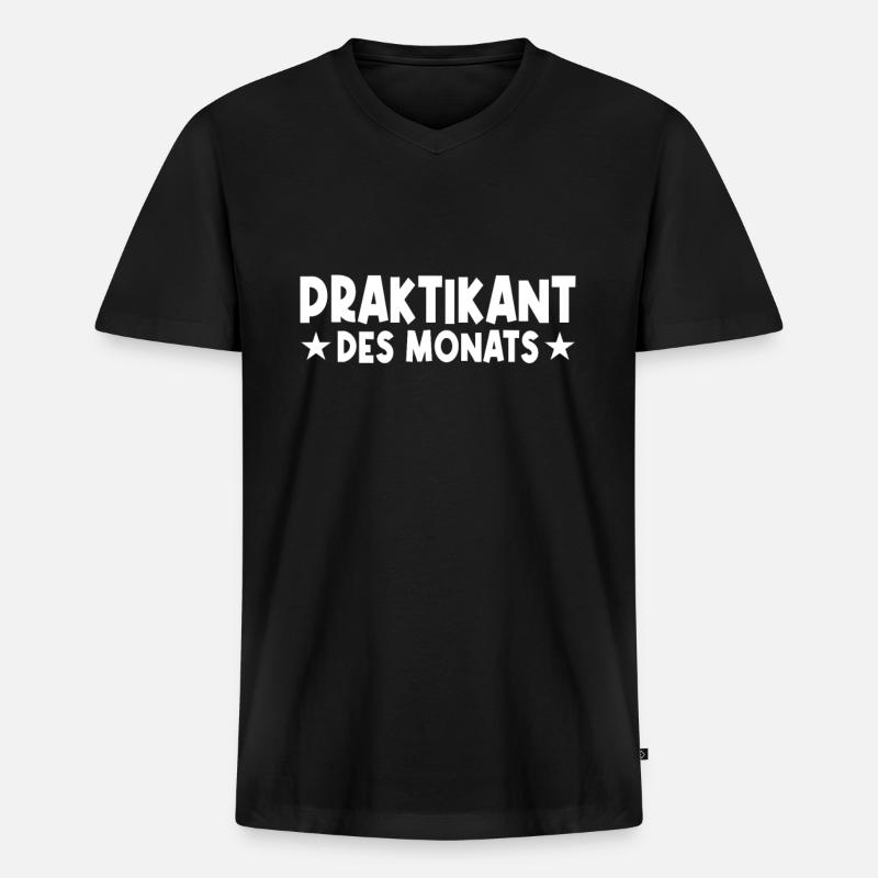 Praktikant des Monats - Männer Premium Bio T-Shirt mit V-Ausschnitt - Schwarz
