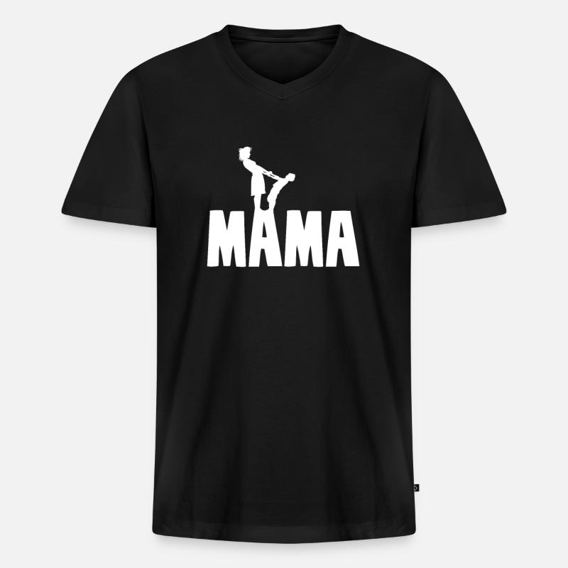 Mama - Männer Premium Bio T-Shirt mit V-Ausschnitt - Schwarz
