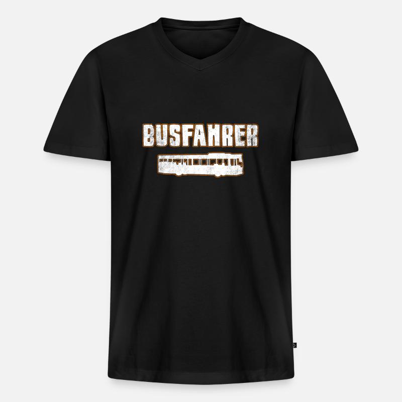Busfahrer - Männer Premium Bio T-Shirt mit V-Ausschnitt - Schwarz