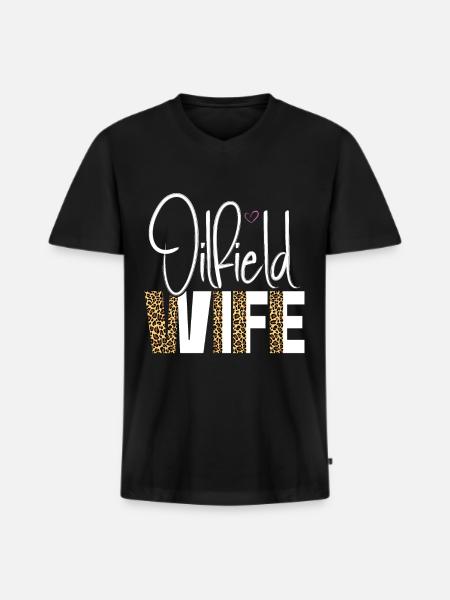 Ölfeldarbeiter Rig Roughneck Ölfeldfrau - Männer Premium Bio T-Shirt mit V-Ausschnitt - Schwarz