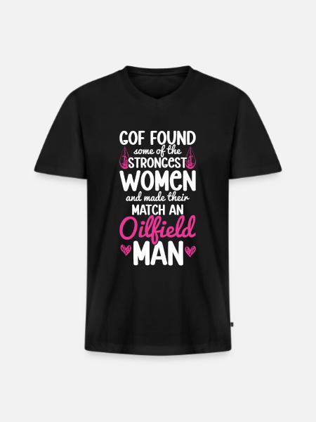 Ölfeldarbeiter Rig Roughneck Ölfeldfrau - Männer Premium Bio T-Shirt mit V-Ausschnitt - Schwarz