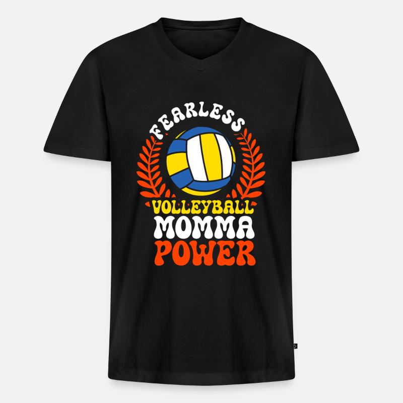 Volleyball Mutter Volleyball Mutter - Männer Premium Bio T-Shirt mit V-Ausschnitt - Schwarz