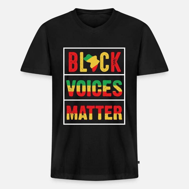 Schwarze Geschichte Monat Juneteenth Afroamerikane - Männer Premium Bio T-Shirt mit V-Ausschnitt - Schwarz