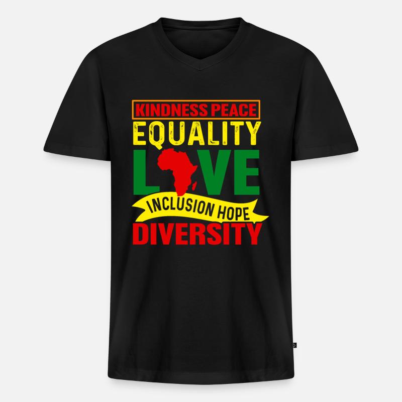 Schwarze Geschichte Monat Juneteenth Afroamerikane - Männer Premium Bio T-Shirt mit V-Ausschnitt - Schwarz
