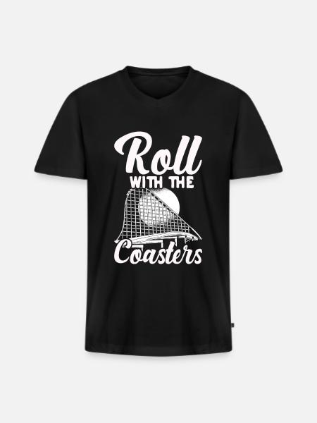Achterbahnvergnügungspark Achterbahnfahrt - Männer Premium Bio T-Shirt mit V-Ausschnitt - Schwarz