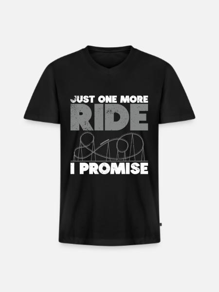 Achterbahnvergnügungspark Achterbahnfahrt - Männer Premium Bio T-Shirt mit V-Ausschnitt - Schwarz