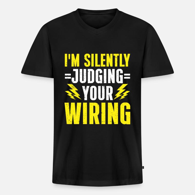 Elektriker Geschenk - Männer Premium Bio T-Shirt mit V-Ausschnitt - Schwarz