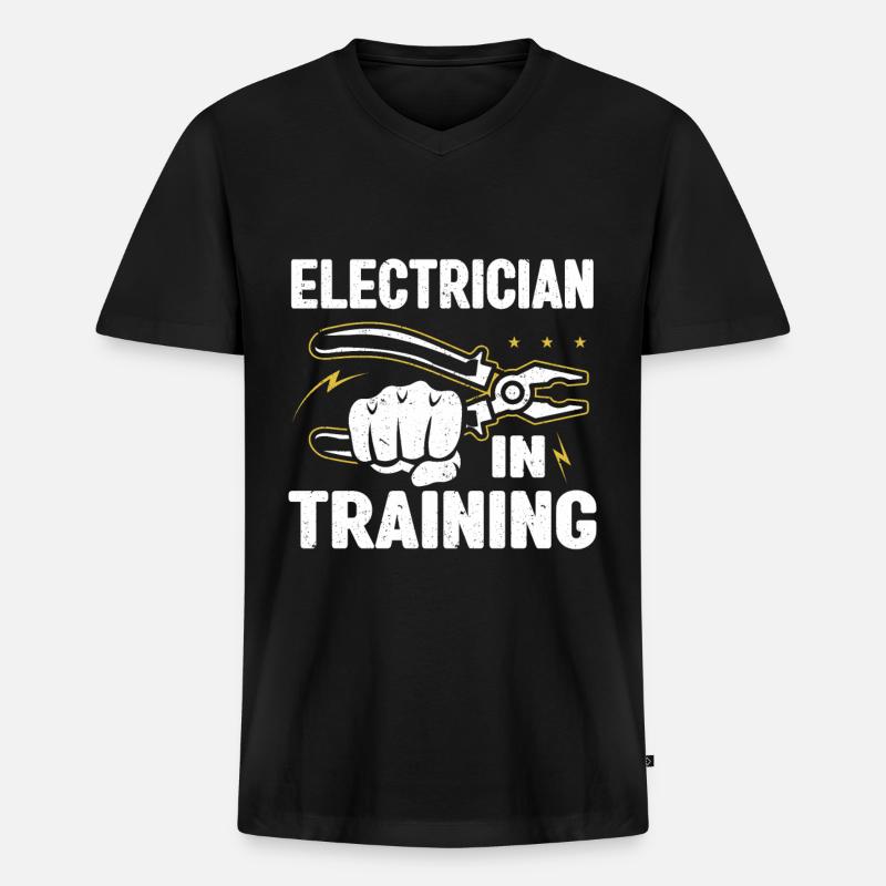 Elektriker Geschenk - Männer Premium Bio T-Shirt mit V-Ausschnitt - Schwarz