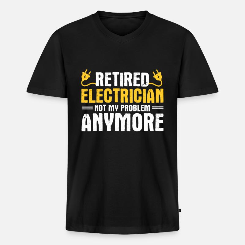 Elektriker Geschenk - Männer Premium Bio T-Shirt mit V-Ausschnitt - Schwarz