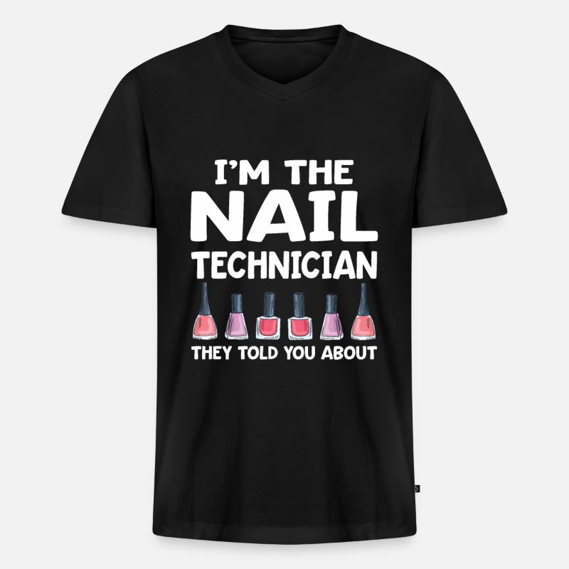 Nageltechniker Nagelstudio Nail Tech - Männer Premium Bio T-Shirt mit V-Ausschnitt - Schwarz