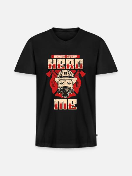 Firefighter Fire Crews ́ - Men's Premium Organic T-shirt with V-neck - black