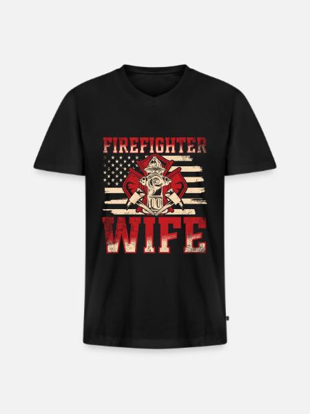 Firefighter Fire Crews ́ - Men's Premium Organic T-shirt with V-neck - black