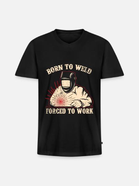 Soudure Soudeur Ouvrier Soudure Travail des métaux - T-shirt encolure en V Premium bio Homme - noir