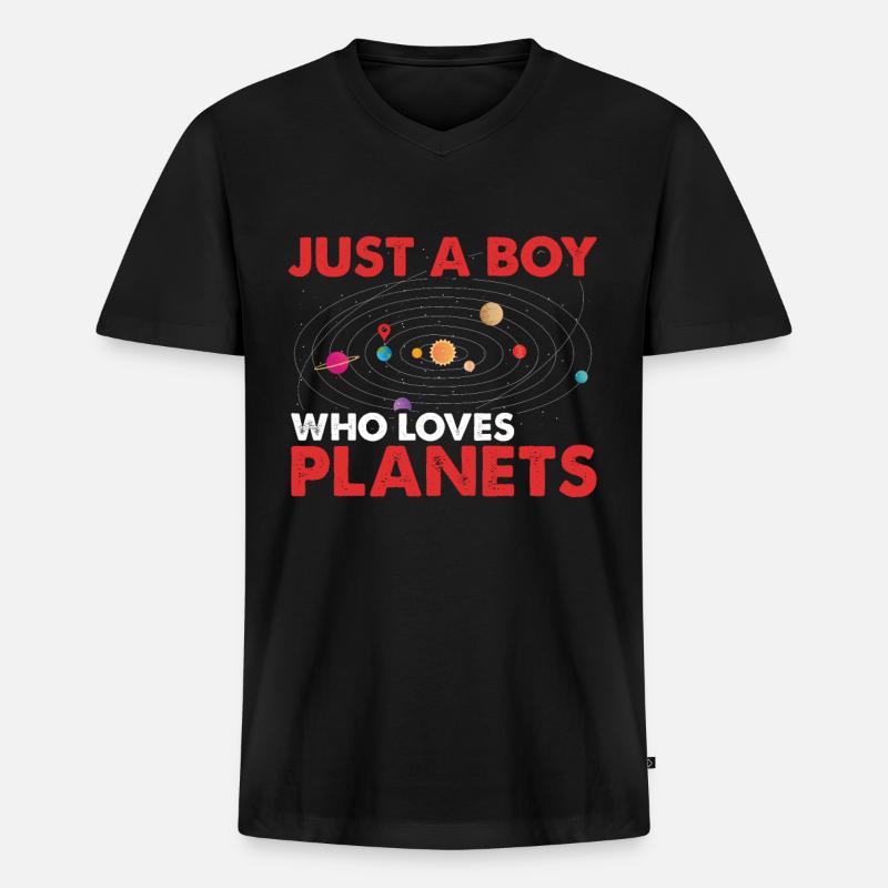 Sonnensystem Planeten Wissenschaftsraum Astrologie - Männer Premium Bio T-Shirt mit V-Ausschnitt - Schwarz