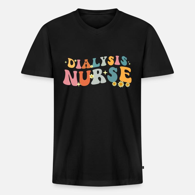 Dialyse Techniker Krankenschwester - Männer Premium Bio T-Shirt mit V-Ausschnitt - Schwarz