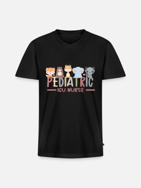 Kinderkrankenschwester Picu Peds - Männer Premium Bio T-Shirt mit V-Ausschnitt - Schwarz