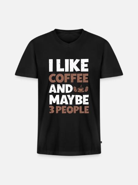Barista Coffee - Men's Premium Organic T-shirt with V-neck - black