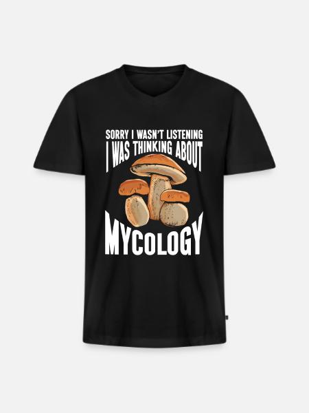 Mushroom, Mycology, Mycologist, Collector - Men's Premium Organic T-shirt with V-neck - black